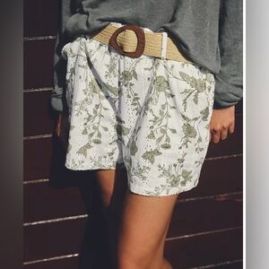 Zara Printed Shorts with Perforated Embroidery | NWT